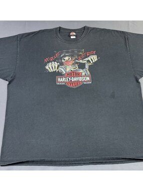 Rare Vintage Y2K Harley Davidson Barrie Ontario Canada Skull Sun Fade 3XL Shirt